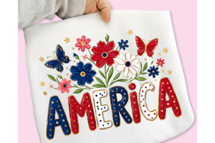 Boho Floral USA T-shirt Design, Floral America PNG, USA PNG Product Image 6