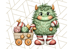 Christmas Monster Clipart, Funny Holiday Creature PNG Art Product Image 3
