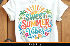 Sweet Summer Vibes Sublimation PNG T shirt Design Product Image 1