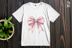 Pink Watercolor Ribbon Bow Clipart Sublimation PNG Product Image 3