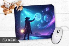Cosmic Hologram Interaction Mouse Pad PNG Design Product Image 1