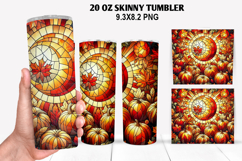 Pumpkins Skinny Tumbler 20oz Wrap Design, Halloween Tumbler Product Image 1