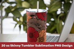 Flowers Pattern 20 oz Tumbler Sublimation PNG Product Image 3