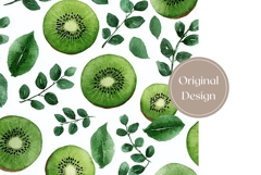 Watercolor Kiwi Tumbler Wrap, Fruits Tumbler PNG Product Image 3