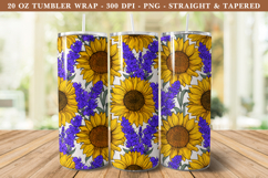 Lavender &amp; Sunflower Tumbler Wrap | 20 oz tumbler wrap Product Image 1