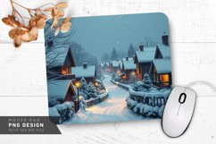 Snow Covered Trees and Frozen Pond Mouse Pad PNG Product Image 1