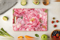 Pink Watercolor Peonies Cutting Boards sublimation Designs Product Image 3