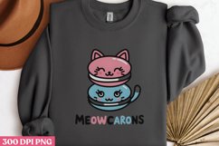Meowcarons PNG, Funny Animal Puns Sublimation PNG Product Image 3