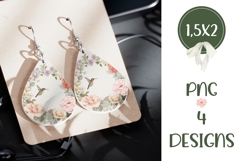 Watercolor Flowers Earrings, White Peony Earring Designs Product Image 3
