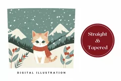 Christmas Tumbler Wrap Design, Cute Cat Tumbler Sublimation Product Image 3