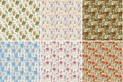 Cottagecore Herbarium Digital Paper,Pressed Flower Pattern Product Image 3