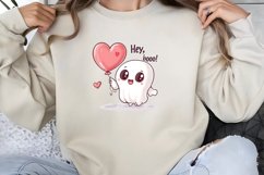 Retro Valentines Day Ghosts Clipart PNG Product Image 1