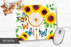 Sunflower Serenity Mouse Pad PNG Design Product Image 1