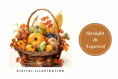 Thanksgiving Basket Tumbler Wrap, Pumpkins Tumbler Design Product Image 3