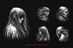 10 Bundle Dark Art Girl Ghost Kids Horror Women Scary Face Product Image 5
