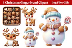 Christmas Gingerbread Clipart PNG Product Image 1