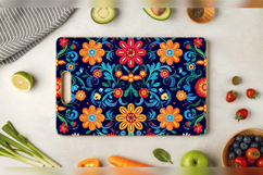 Mexican Floral Fiesta Cutting Boards sublimation Design Product Image 3