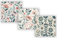 Minimal Folk Floral Seamless Patterns Bundle, Scandinavian Product Image 3