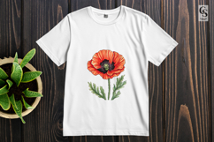 Watercolor Poppy Flower Clipart Sublimation PNG Product Image 2