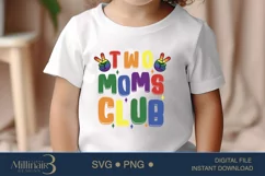 Two Moms Club Kids Pride SVG | Pride Month Baby SVG Product Image 3