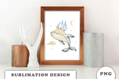 Watercolor Whale Dreams png Product Image 3