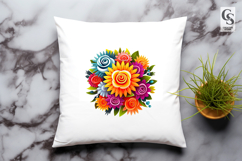 Colorful Floral Bouquet Clipart Sublimation PNG Product Image 3
