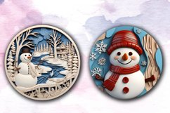 3D Christmas Ornaments Bundle, 3D Snowman Christmas Bundle Product Image 4