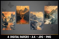 4 Chinese Landscape Digital Papers I Junk Journal Product Image 2