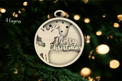 3d deer layered christmas ornaments svg files for laser cut Product Image 2