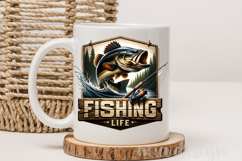 Fishing Life PNG, Largemouth Bass Fishing Sublimation Design Product Image 3