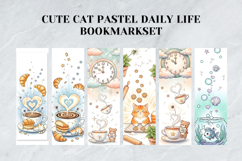 Cute Cat Pastel Daily Life Bookmark Set,Heartwarming Kitty Product Image 3