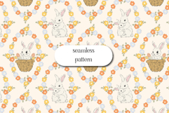 Easter Bunny Seamless Pattern, Floral Nursery Design Product Image 1