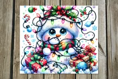 Funny Christmas snowman | Skinny tumbler sublimation design Product Image 3