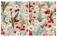 Fruit, Cherries, lily of the valley, floral, Junk Journal Product Image 3