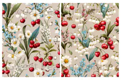 Fruit, Cherries, lily of the valley, floral, Junk Journal Product Image 3
