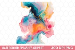 Watercolor Splashes Background Clipart Product Image 1