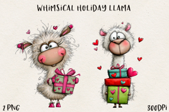Whimsical Christmas Llama BUNDLE| Cute Holiday Llama PNG Product Image 16