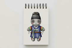 Korean Ikseongwan Hat Boy Voodoo Doll Stitched PNG Halloween Product Image 5