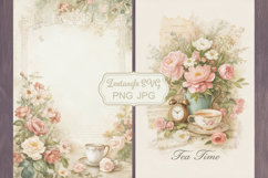 Floral scrapbook backgrounds. Shabby chic junk journal kit. Product Image 1