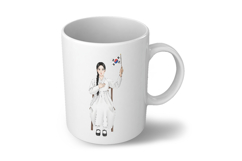 Girl Sitting Taegeukgi Left Hand Salute Honor PNG Product Image 6