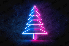 Neon Christmas Tree Outline Design for Holiday Crafts Product Image 1