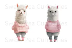 Llamas, Shabby Chic, Ephemera, PNG, Clipart Product Image 3