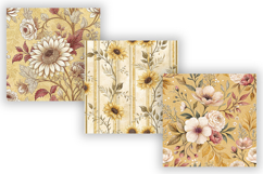 Sunflower Soft Toile Digital Paper Pack, Vintage Floral Product Image 3