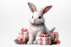 Chirstmas Bunnies Clipart PNG Product Image 3