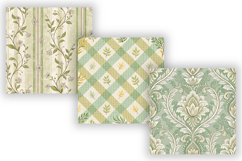 Pistachio Toile Digital Paper Pack, Vintage Floral Toile Product Image 3