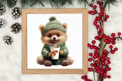 Christmas Dog And Coffee Clipart, Christmas Clipart Product Image 3