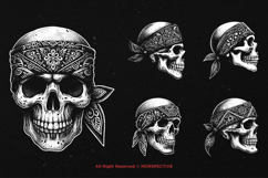 10 Bundle Dark Art Skull Bandana Gangster Badass Mafia Boss Product Image 5