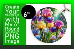 Elegant Keychain Round PNG Artwork , Flower Product Image 1
