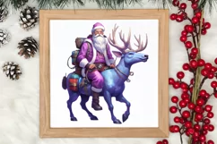 Christmas Purple Santa Claus Sublimation, Christmas PNG Product Image 3