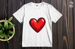Bold Red Hand-Sketched Heart Illustrations Sublimation PNG Product Image 2
